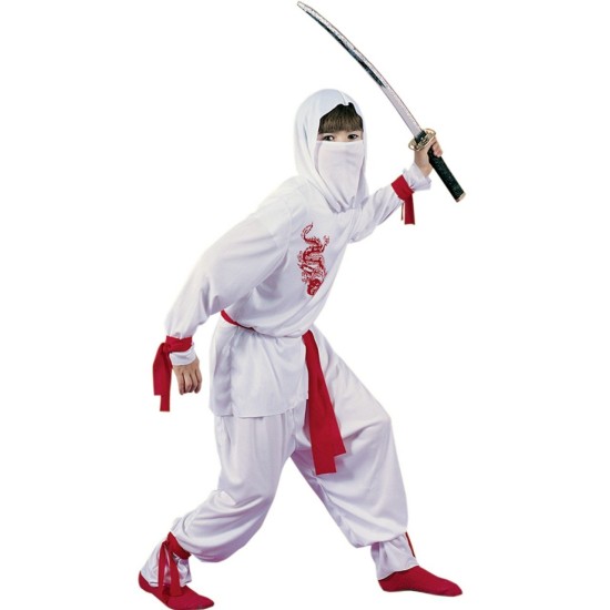 Fantasia Infantil Ninja Dragão Branco