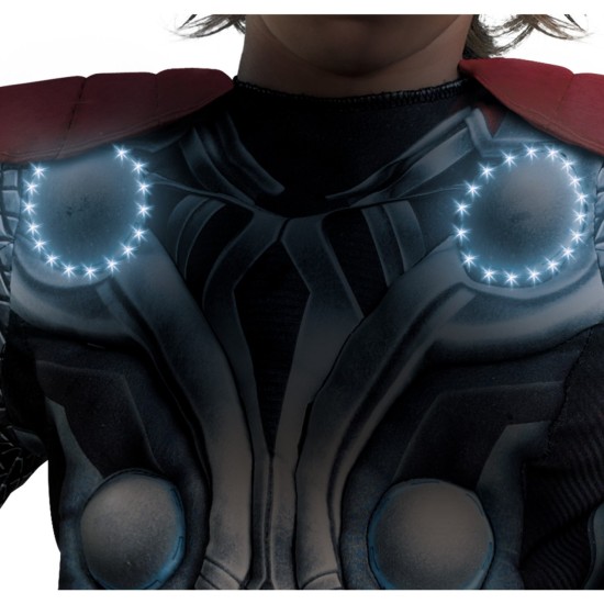Fantasia Infantil Thor com Músculos e Luz no Peito Luxo