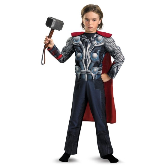 Fantasia Infantil Thor com Músculos e Luz no Peito Luxo