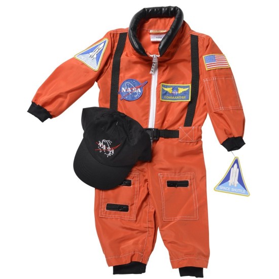 Fantasia Macacão de Astronauta Infantil Laranja