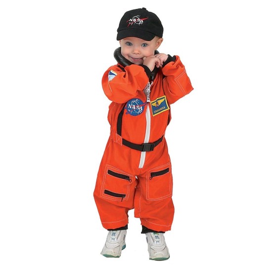 Fantasia Macacão de Astronauta Infantil Laranja
