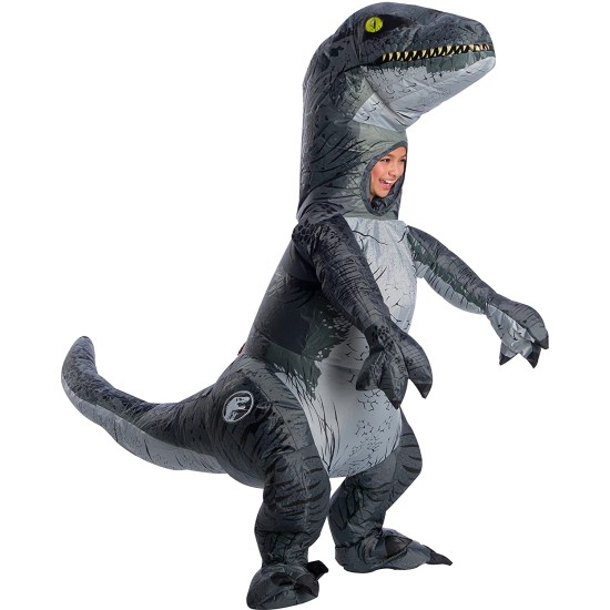 Fantasia Mundo Jurássico Reino Caído Velociraptor Infantil Inflável