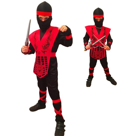Fantasia Ninja Shogun Infantil Vermelho