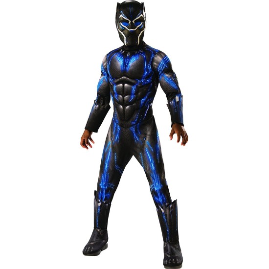 Fantasia Pantera Negra Azul Infantil Luxo