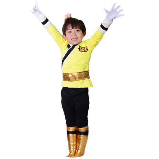 Fantasia Power Rangers Amarelo Luxo Infantil Adolescente