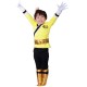 Fantasia Power Rangers Amarelo Luxo Infantil Adolescente