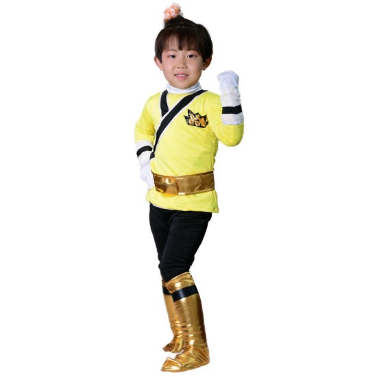 Fantasia Power Rangers Amarelo Luxo Infantil Adolescente