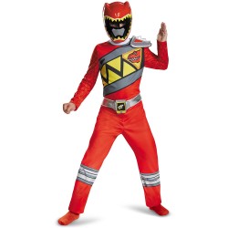 Fantasia Power Rangers Dino Charger Vermelho Clássica Infantil