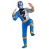 Fantasia Power Rangers Dino Fury Azul Infantil Luxo