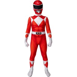 Fantasia Power Rangers Vermelha Infantil Luxo
