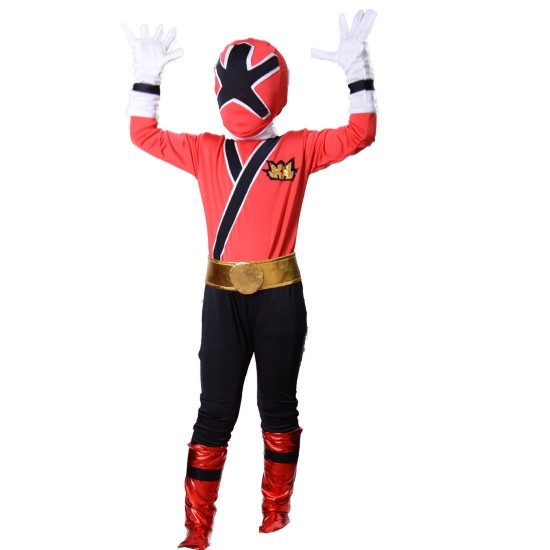 Fantasia Power Rangers Vermelho Luxo Infantil Adolescente