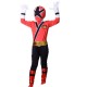 Fantasia Power Rangers Vermelho Luxo Infantil Adolescente