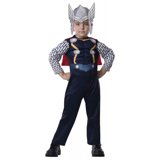 Fantasia Thor com Músculos Os Vingadores Assemble Infantil Completo