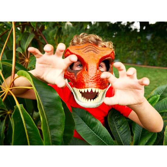 Máscara Jurassic Park O Mundo dos Dinossauros TRex Infantil Velociraptor