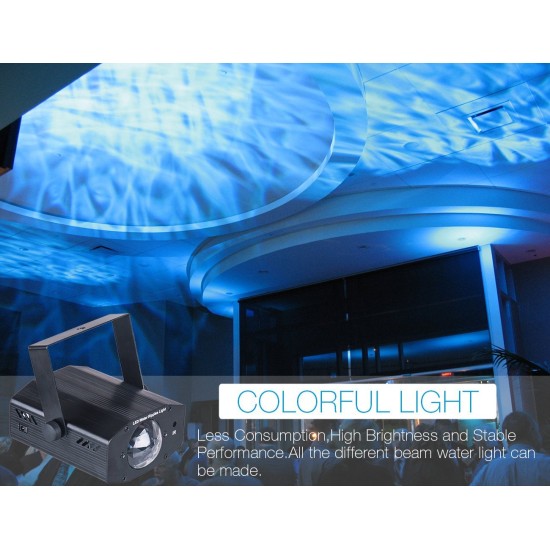 Projetor de Luz Laser LED com 7 cores Iluminação de Ondulações de Água
