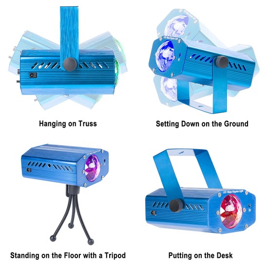 Projetor de Luz Laser LED com 7 cores Iluminação de Ondulações de Água