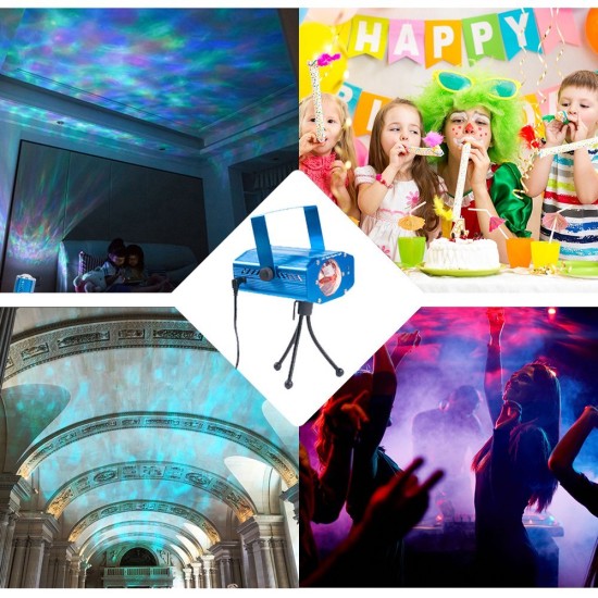 Projetor de Luz Laser LED com 7 cores Iluminação de Ondulações de Água