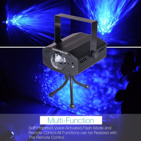 Projetor de Luz Laser LED com 7 cores Iluminação de Ondulações de Água