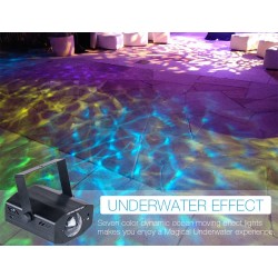 Projetor de Luz Laser LED com 7 cores Iluminação de Ondulações de Água