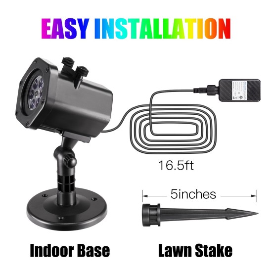 Projetor de Luz Laser Led Festas com 12 Motivos