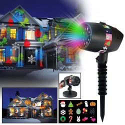 Projetor de Luz Laser Natalina Vermelho e Verde com Movimento 12 Temas