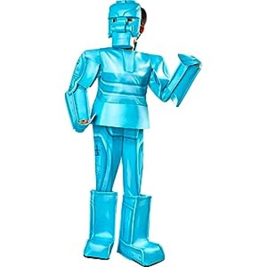 Fantasia de Robô de Luxo Clássica Infantil Azul