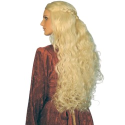 Peruca Adulto Medieval Loira Longo Cacheado