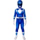Fantasia Power Rangers Azul Infantil Luxo