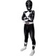 Fantasia Power Rangers Preta Infantil Luxo