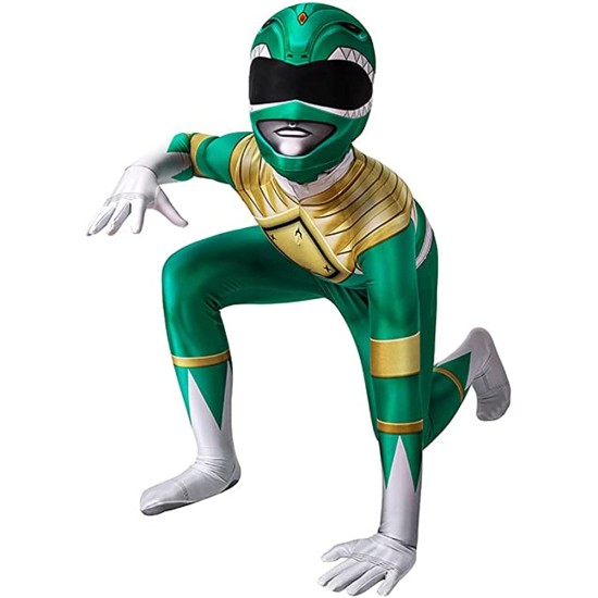 Fantasia Power Rangers Verde Infantil Luxo