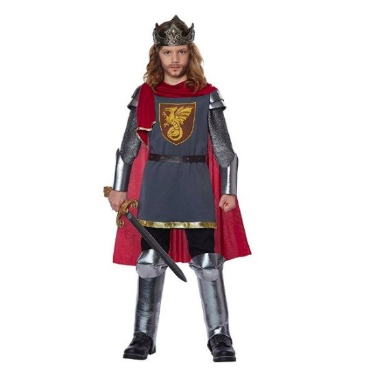 Fantasia Rei Arthur Guerreiro Medieval Infantil Luxo