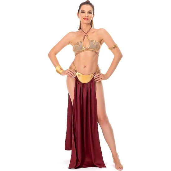 Fantasia Princesa Leia Escrava Star Wars Adulto Sexy Clássica