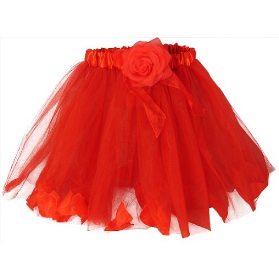 Tutu Infantil de Tule Floral Colorido