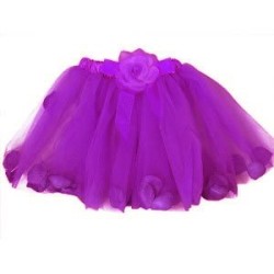 Tutu Infantil de Tule Floral Colorido