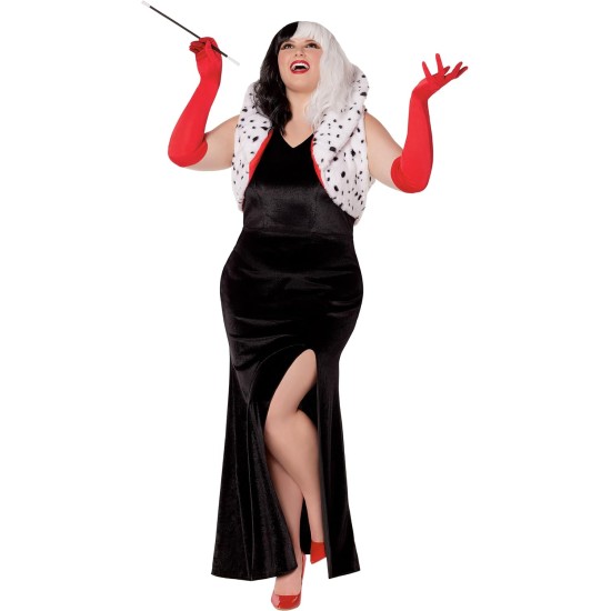 Fantasia Adulto Cruela Longo Luxo